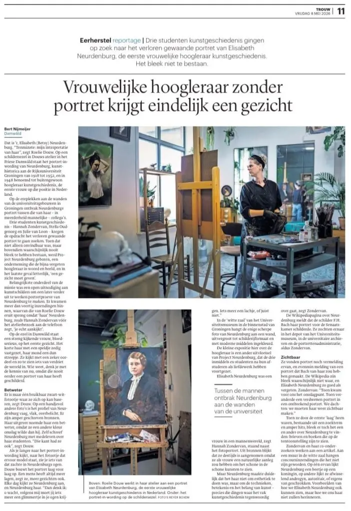Artikel Trouw 8 mei Elisabeth Neurdenburg / Roelie Douw